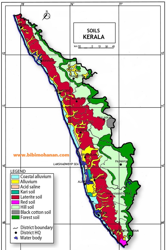 Soils of Kerala map