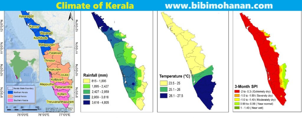 climate-of kerala-map